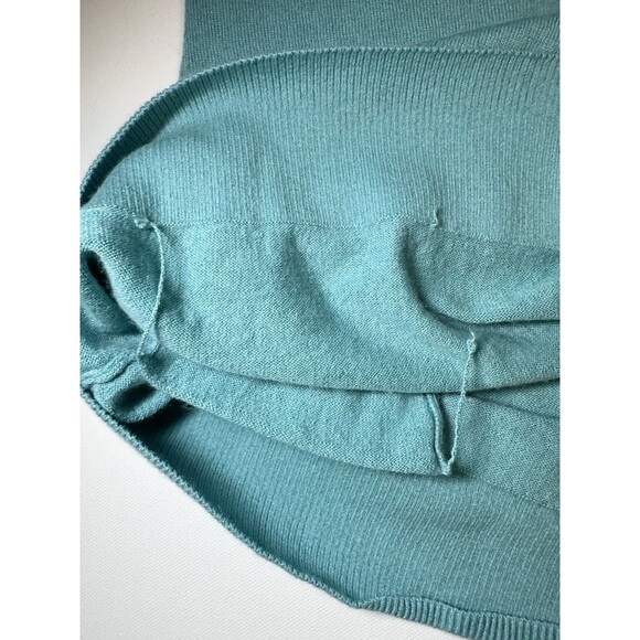 Nordstrom Collection Cashmere Silk Blend Button Aqua Blue Cardigan Women's MED - Picture 8 of 14